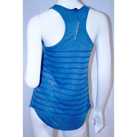 THEORY Belian STRIPED Burnout PRIMARY BLUE Striped TANK  Racerback TOP ( S ) - Picture 2 of 2